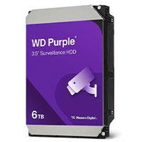 DISCO DURO INTERNO WD PURPLE 6TB 3.5 ESCRITORIO SATA3 6GB/S 128MB 24X7 DVR NVR 1-16 BAHIAS 1-64 CAMARAS WD64PURZ